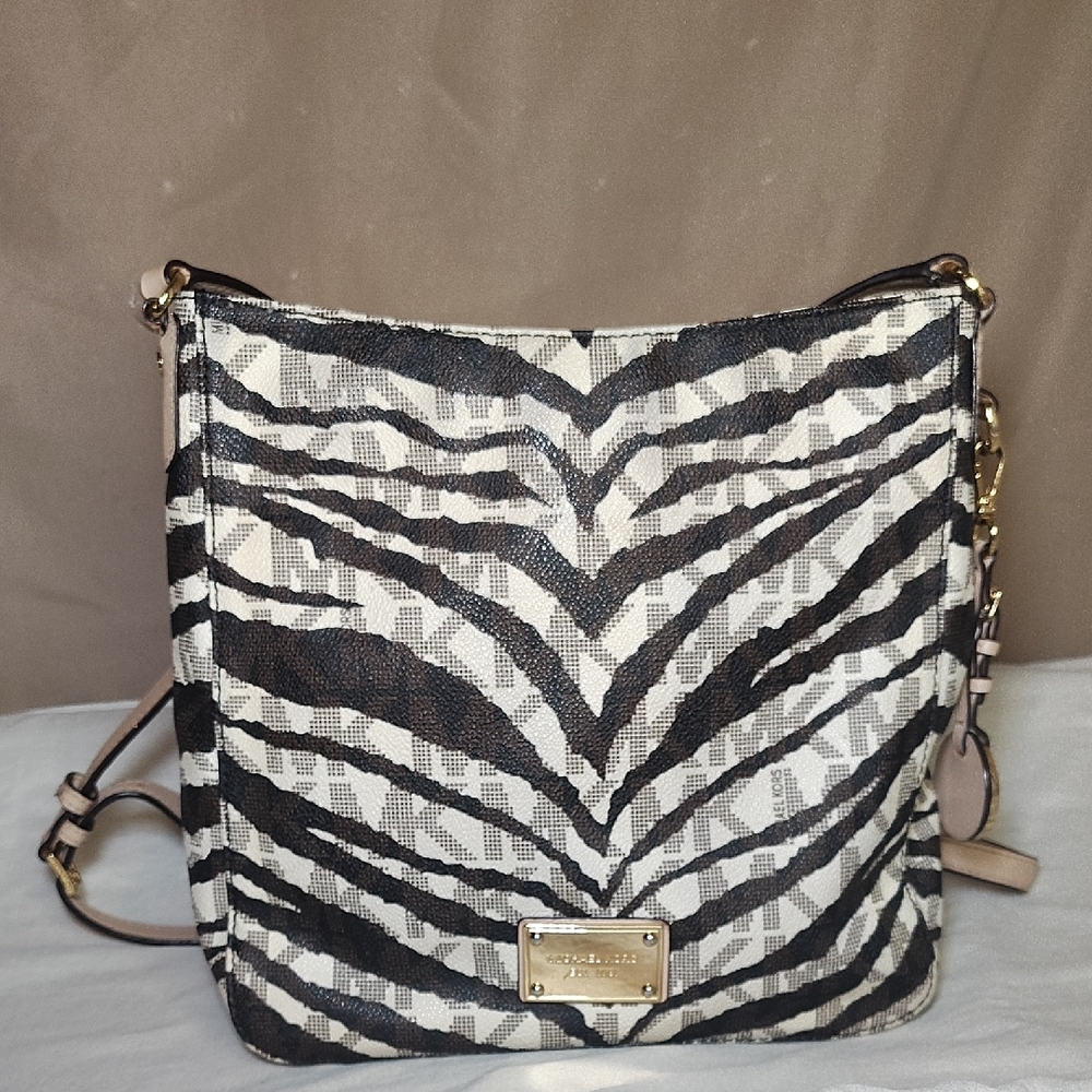 Michael Kors Black and White Zebra Crossbody Bag
